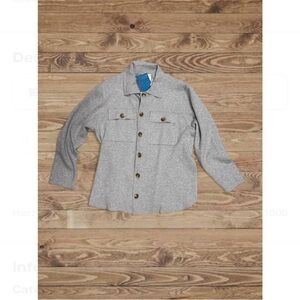NWT Market & Spruce Wool Light Gray Button-Up Cardigan